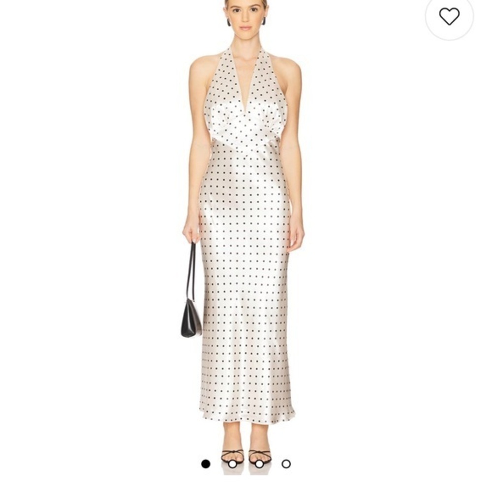 Bardot White and Black Polka Dot Maxi Dress